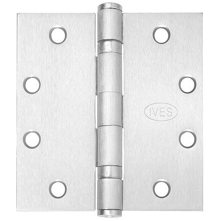 Ives Ball Bearing Butt Hinge, 5" x 4-1/2", Square, 652, NRP, Standard 5BB1 5.0X4.5 652 NRP